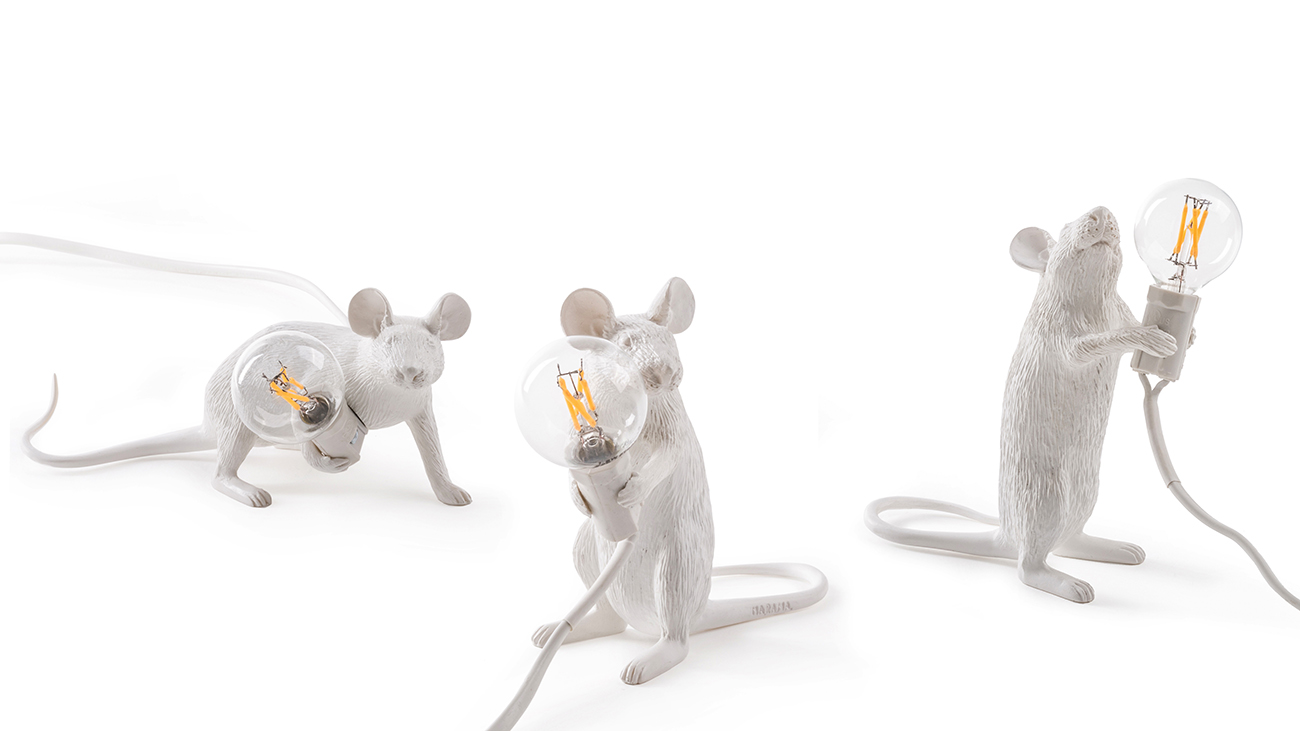 Mouse shaped lamp, in 3 different positions - Marcantonio design