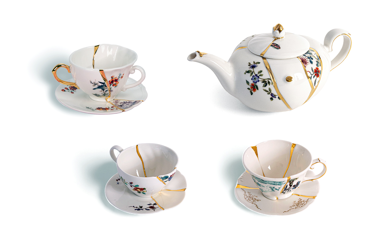 KINTSUGI coffee cups, bowls and mugs, plates, glasses, cutlery and tray - Marcantonio design