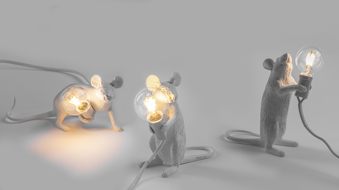 Mouse shaped lamp, in 3 different positions - Marcantonio design